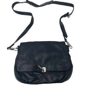 Eiizabeth & James Cynnie Mini Black Leather Crossbody Bag Purse
